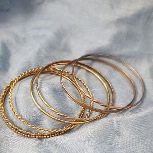 Stackable Gold-Tone Bangle Bracelet Set